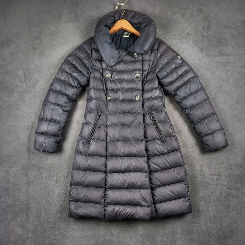 The North Face Paulette Long‎ Puffer Coat Womens XS Black 550 Down Fill Zip Up